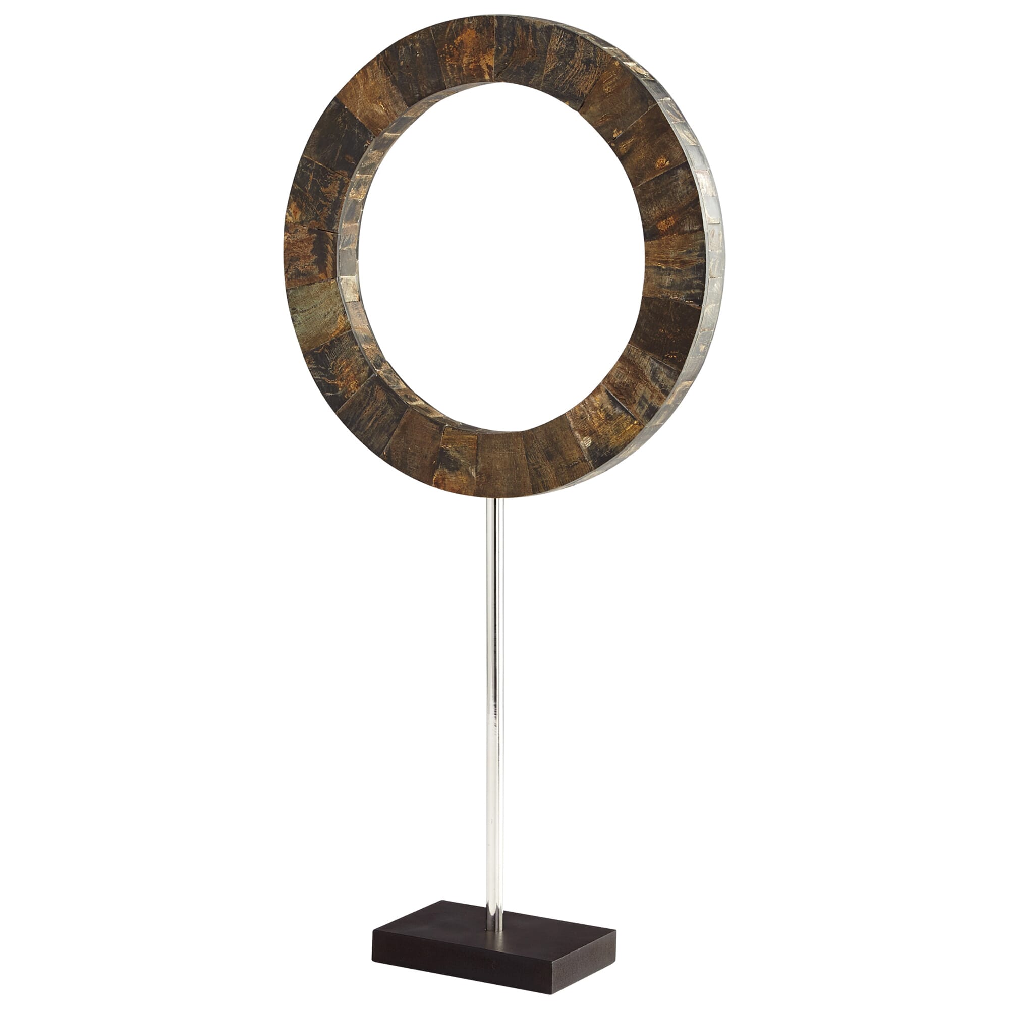 Large Portal Sculpture in Brown And Stainless Steel