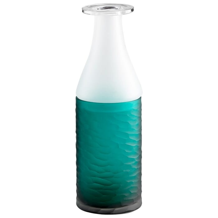 Cyan Design Primavera 18" Glass Vase in Clear Frost/Teal Cyan Design Primavera 18" Glass Vase in Clear Frost/Teal