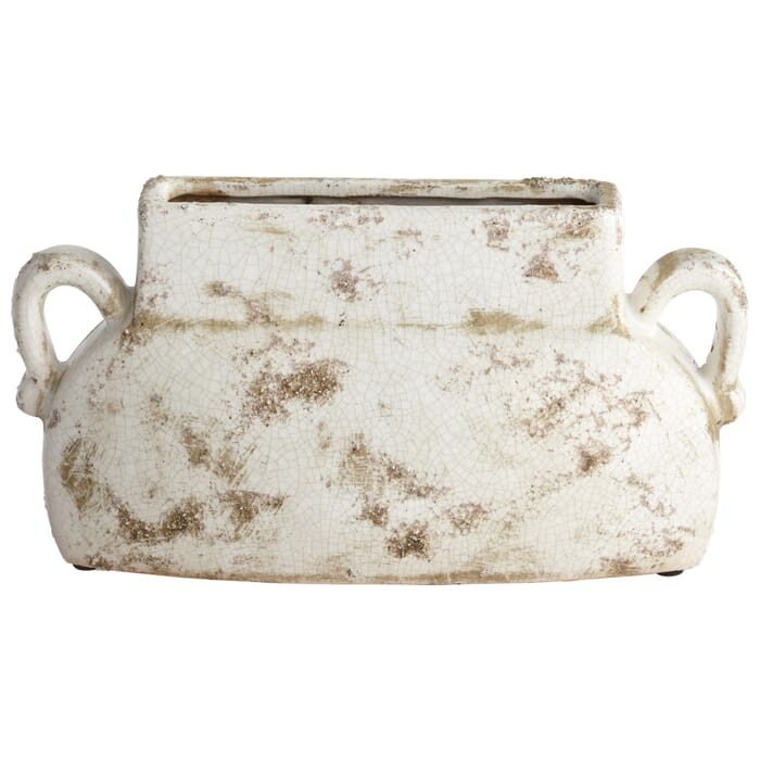 Cyan Design Medium Leos Planter in White Glaze Cyan Design Medium Leos Planter in White Glaze