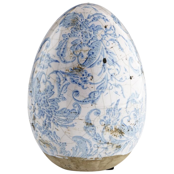 Cyan Design Large Hatch Sculpture in Blue And White Cyan Design Large Hatch Sculpture in Blue And White