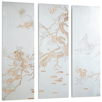 Cyan Design Osaka Wall Art in Silver Leaf And Natural Wood