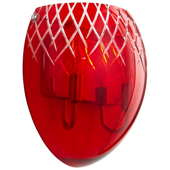 Cyan Design Spheroid 11.75" Red Etched Glass Wall Sconce in Chrome Cyan Design Spheroid 11.75" Red Etched Glass Wall Sconce in Chrome