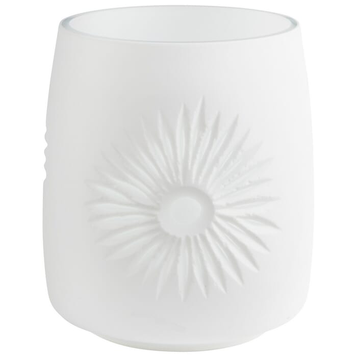 Cyan Design Vika 6.75" Glass Vase in White Cyan Design Vika 6.75" Glass Vase in White