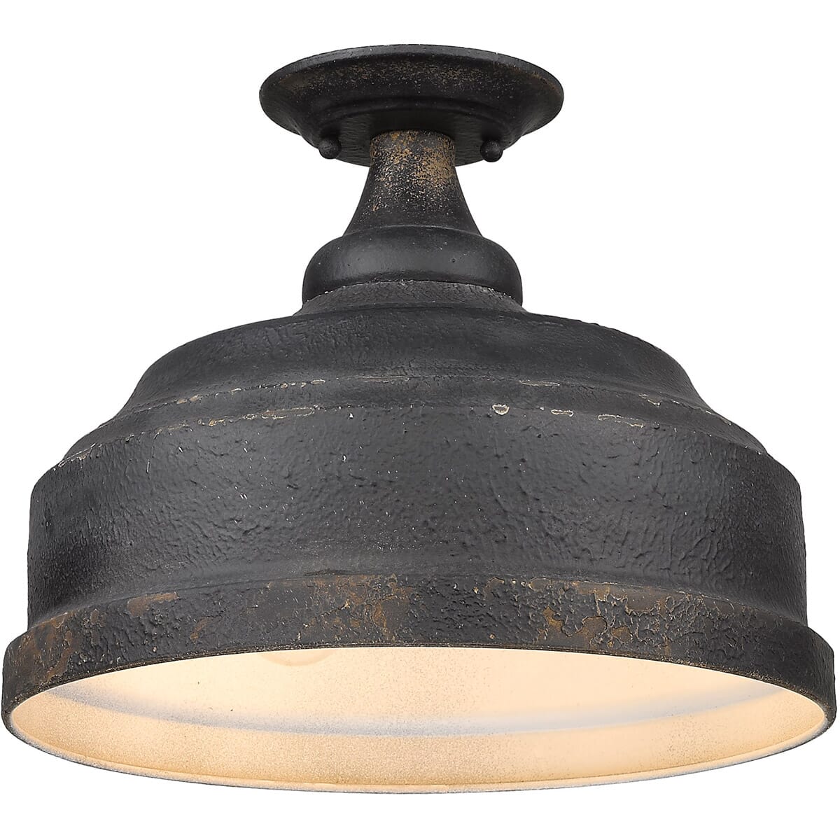 Golden Keating 3-Light Ceiling Light in Antique Black Iron