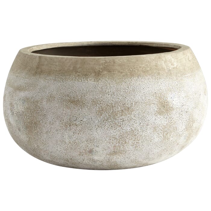 Cyan Design Large Round Stoney Planter in Ash Stone Cyan Design Large Round Stoney Planter in Ash Stone