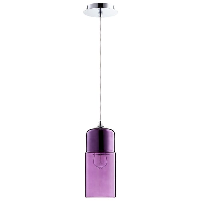 Cyan Design Berdan 14.5" Purple Glass Pendant in Chrome Cyan Design Berdan 14.5" Purple Glass Pendant in Chrome