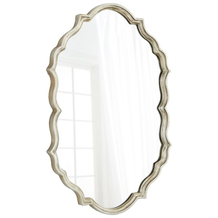 Cyan Design Look At You 40.5" Mirror in White Patina Cyan Design Look At You 40.5" Mirror in White Patina