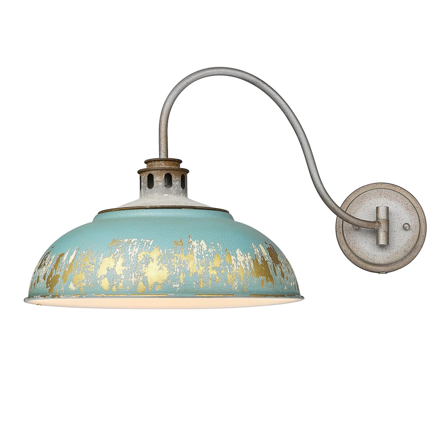 Aged Galvanized Steel One Light Wall Sconce from the Kinsley Collection