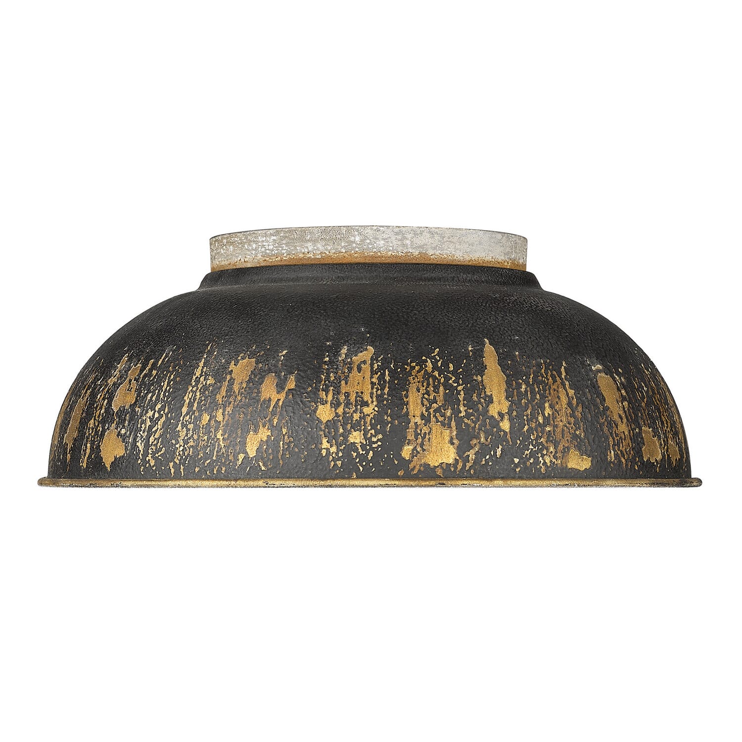 Aged Galvanized Steel Two Light Flush Mount from the Kinsley Collection