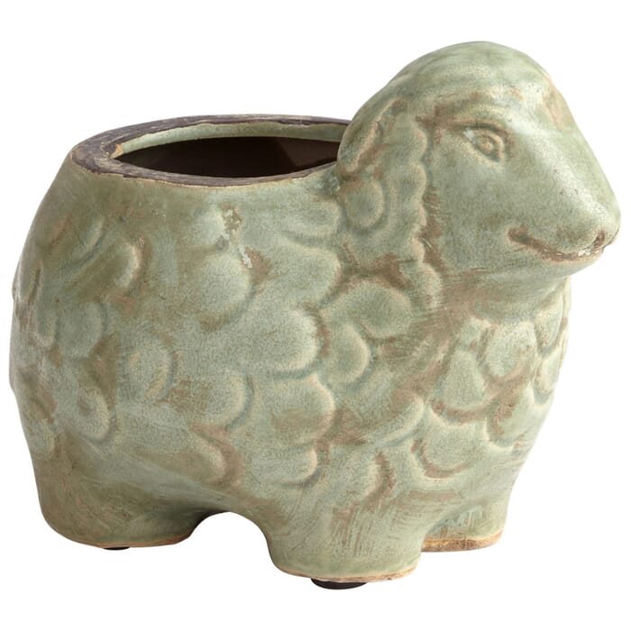 Cyan Design Lala Lamb Planter in Green Glaze Cyan Design Lala Lamb Planter in Green Glaze