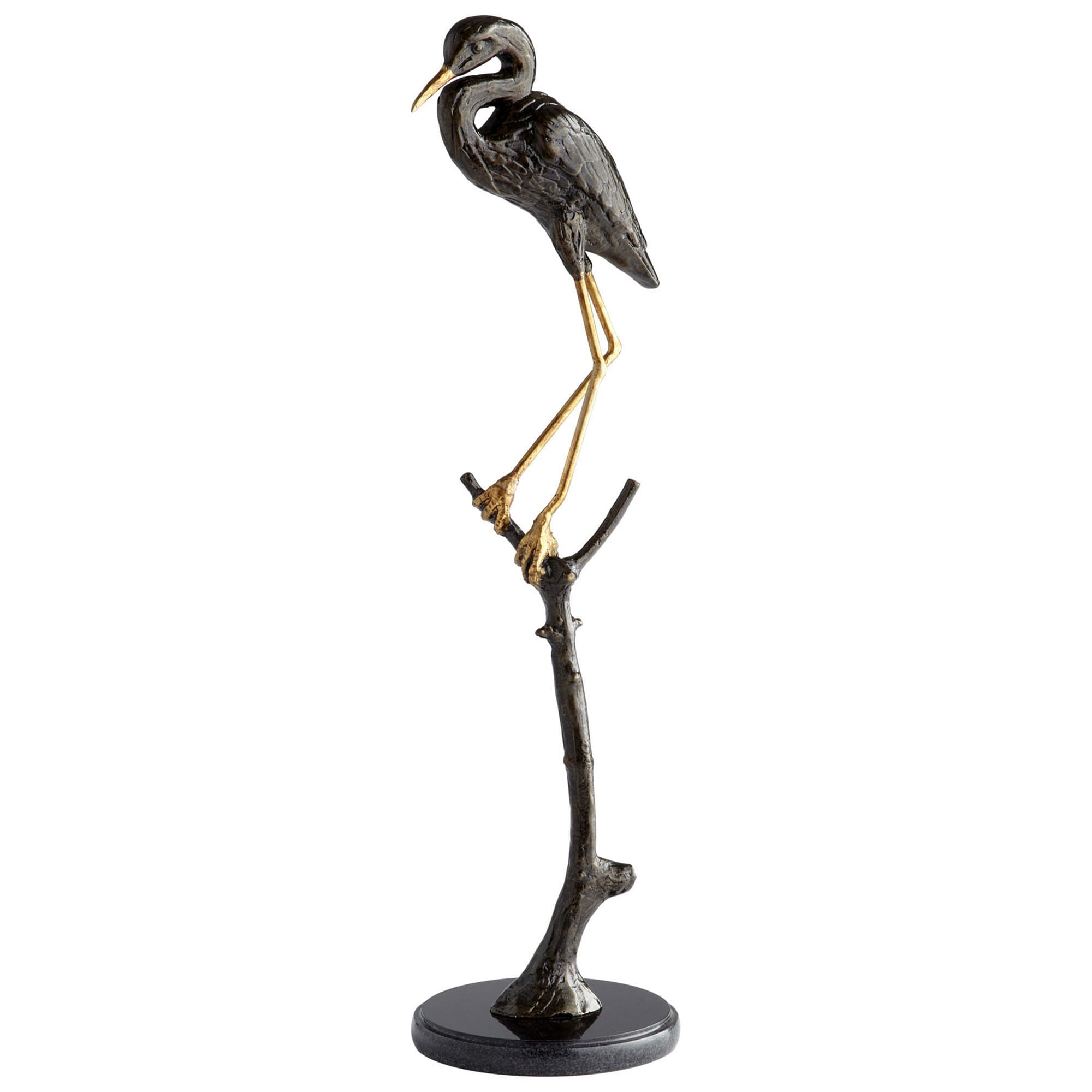 Midnight Avian Sculpture in Old World And Gold