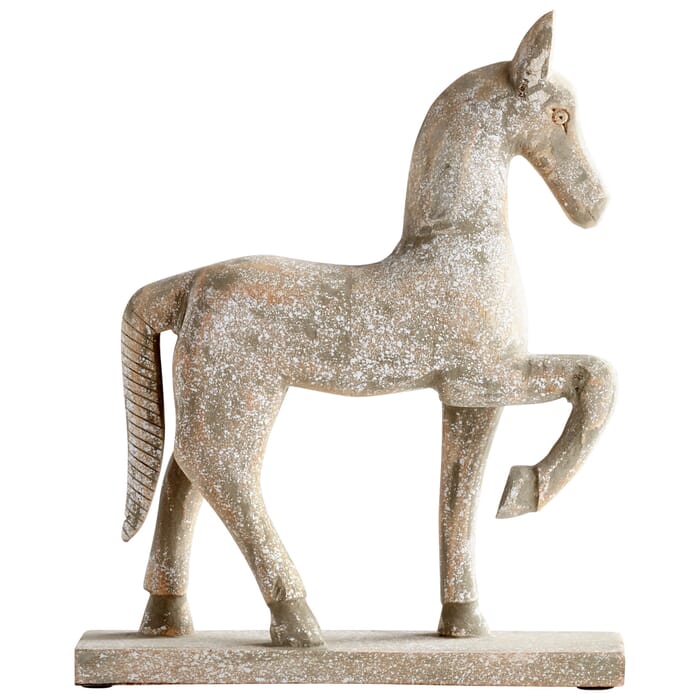 Cyan Design Rustic Canter Sculpture in Antique French White Cyan Design Rustic Canter Sculpture in Antique French White