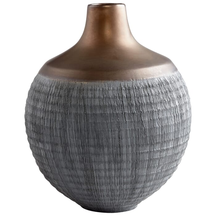 Cyan Design Large Osiris Vase in Charcoal Grey And Bronze Cyan Design Large Osiris Vase in Charcoal Grey And Bronze