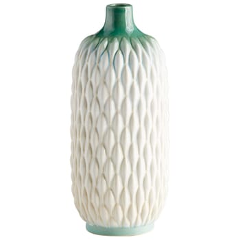 Cyan Design Medium Verdant Sea Vase in Green And White Glaze