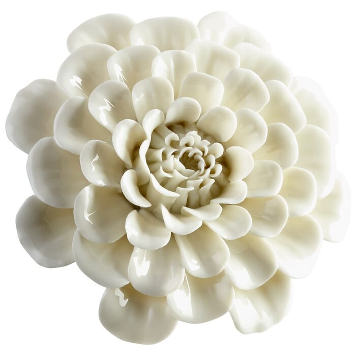 Cyan Design Flourishing Flwrs Wl Deco in Off White Glaze Cyan Design Flourishing Flwrs Wl Deco in Off White Glaze