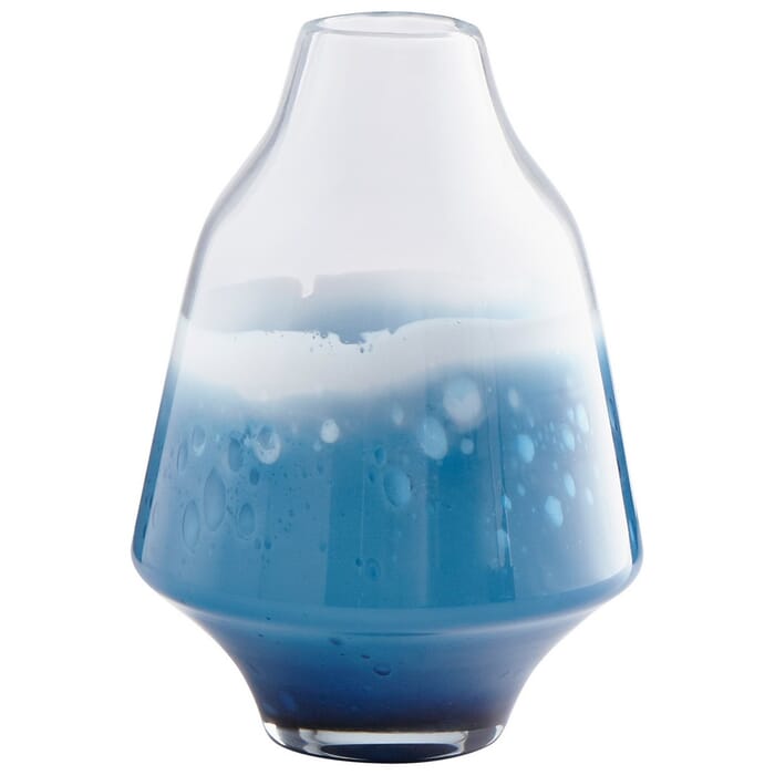 Cyan Design Medium Water Dance Vase in Clear And Cobalt Cyan Design Medium Water Dance Vase in Clear And Cobalt
