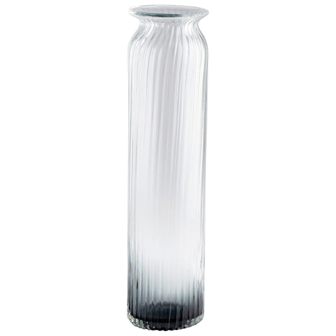 Waterfall 19.5" Glass Vase in Smoke