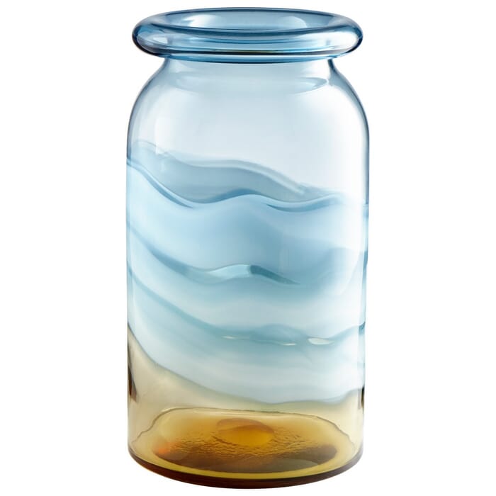 Cyan Design Dusk On The Horizon Vase in Amber And Blue Cyan Design Dusk On The Horizon Vase in Amber And Blue