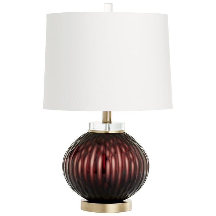 Cyan Design Denley 22.5" Off-White Cotton Shade Table Lamp in Purple Cyan Design Denley 22.5" Off-White Cotton Shade Table Lamp in Purple