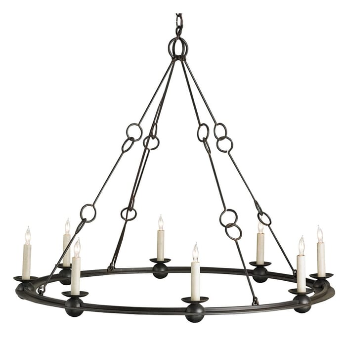 Currey & Company 8-Light 31" Rooney Chandelier in Old Iron Currey & Company 8-Light 31" Rooney Chandelier in Old Iron