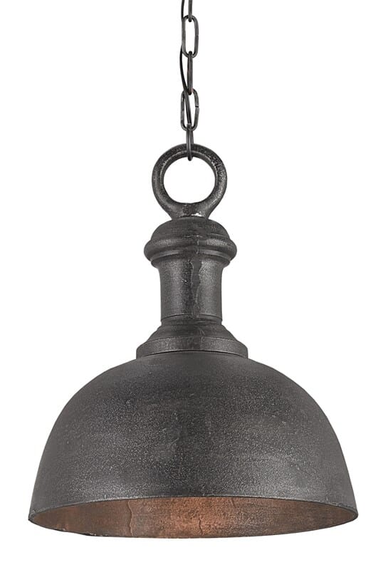 Currey & Company 17" Timpano Small Pendant in Antique Charcoal