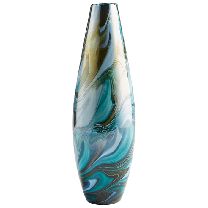 Cyan Design Medium Chalcedony Vase in Multi Colored Blue Cyan Design Medium Chalcedony Vase in Multi Colored Blue