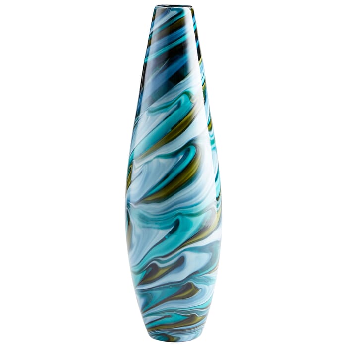Cyan Design Large Chalcedony Vase in Multi Colored Blue Cyan Design Large Chalcedony Vase in Multi Colored Blue