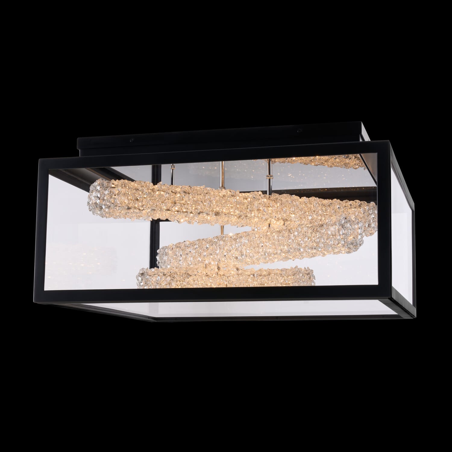 Matte Black LED Outdoor Flush Mount from the Lina Esterno Collection