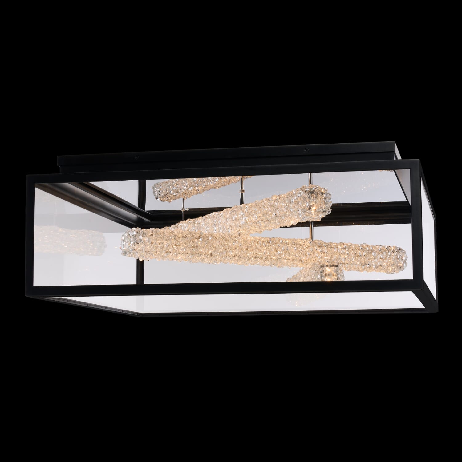 Matte Black LED Outdoor Flush Mount from the Lina Esterno Collection