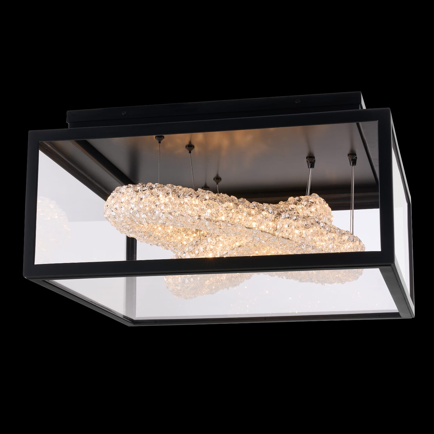 Matte Black LED Outdoor Flush Mount from the Lina Esterno Collection