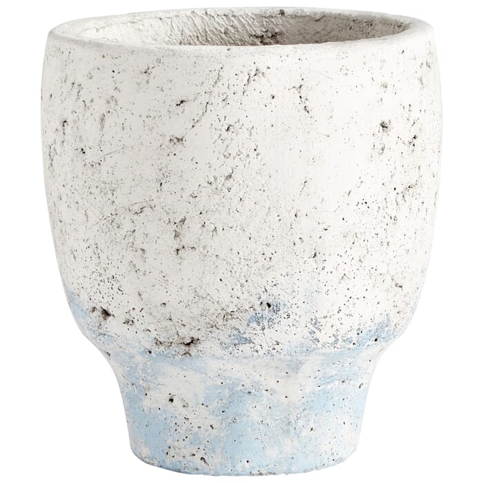 Cyan Design Small Venice Planter in Antique White Blue Accents Cyan Design Small Venice Planter in Antique White Blue Accents