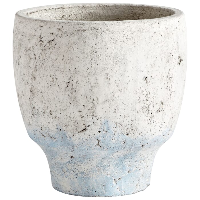 Cyan Design Medium Venice Planter in Antique White Blue Accents Cyan Design Medium Venice Planter in Antique White Blue Accents