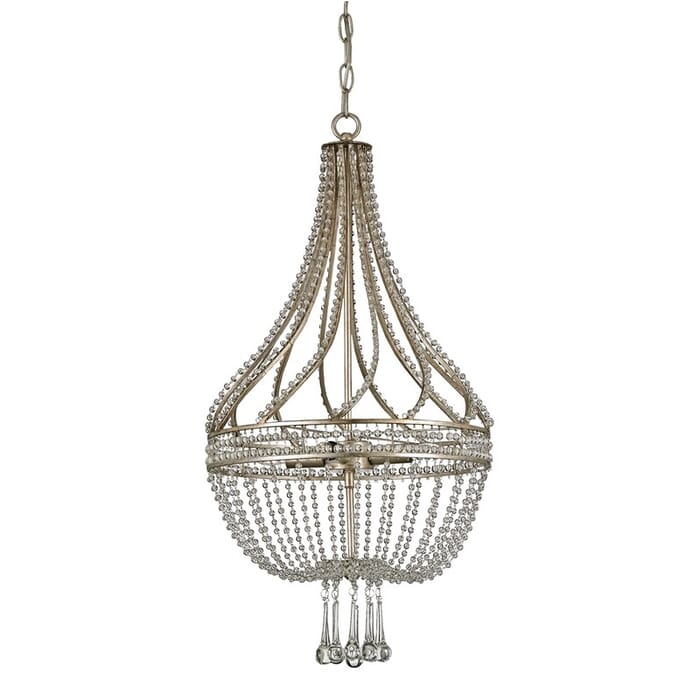 Currey & Company Ingnue Chandelier in Chinois Antique Silver Leaf Currey & Company Ingnue Chandelier in Chinois Antique Silver Leaf