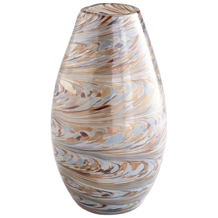 Cyan Design Small Caravelas Vase in Metallic Sand Swirl Cyan Design Small Caravelas Vase in Metallic Sand Swirl
