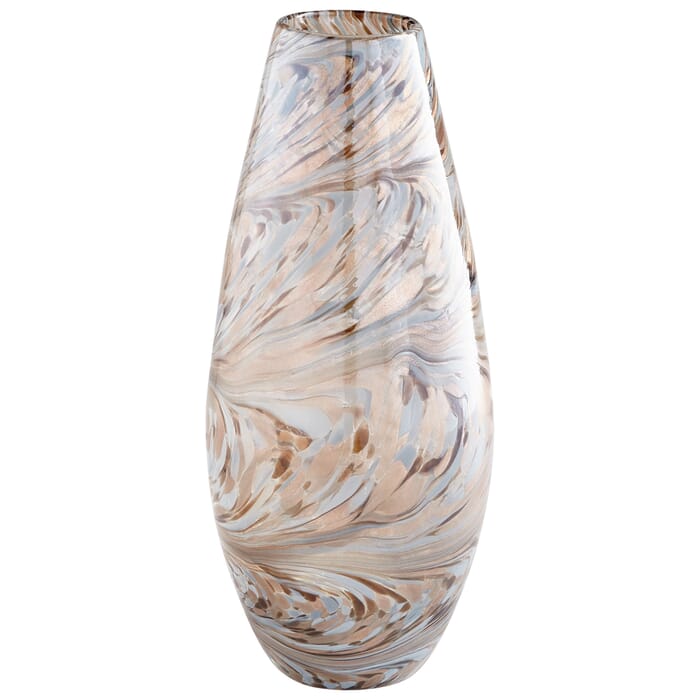 Cyan Design Large Caravelas Vase in Metallic Sand Swirl Cyan Design Large Caravelas Vase in Metallic Sand Swirl