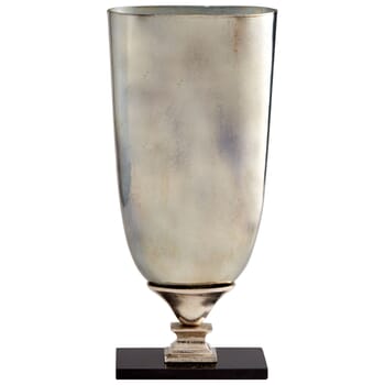 Cyan Design Large Chalice Vase in Nickel And Verdi Platinum Glass