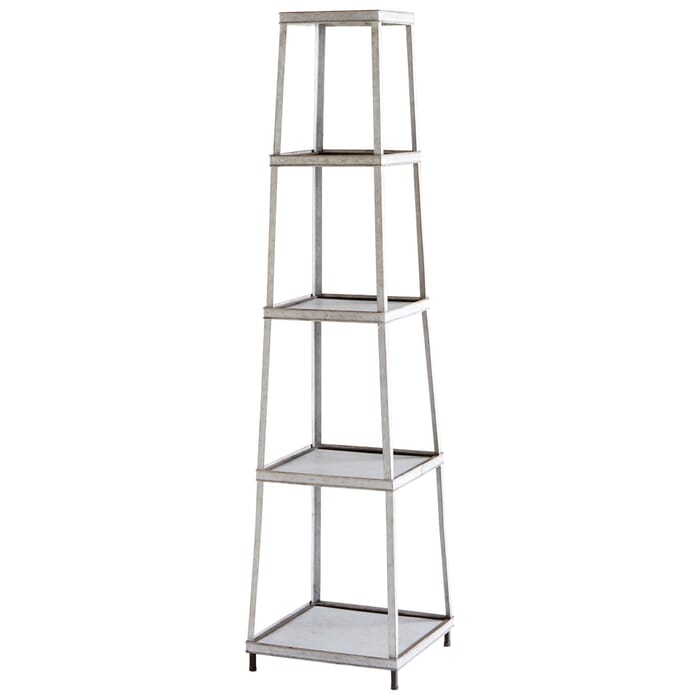Cyan Design Calabasas Etagere in Galvanized Metal and Brown Cyan Design Calabasas Etagere in Galvanized Metal and Brown