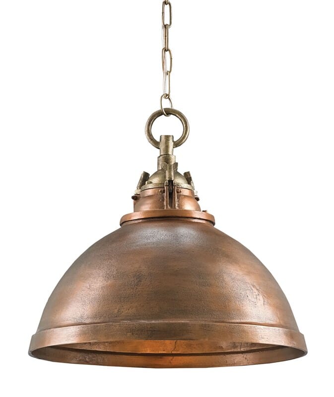 18" Admiral Pendant in Copper and Antique Brass