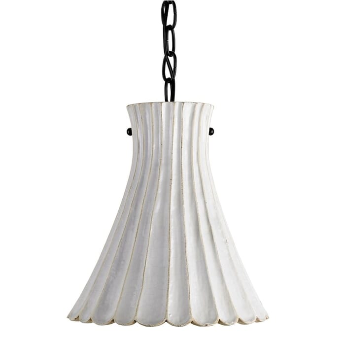Currey & Company Jazz Pendant Light in White Crackle Currey & Company Jazz Pendant Light in White Crackle