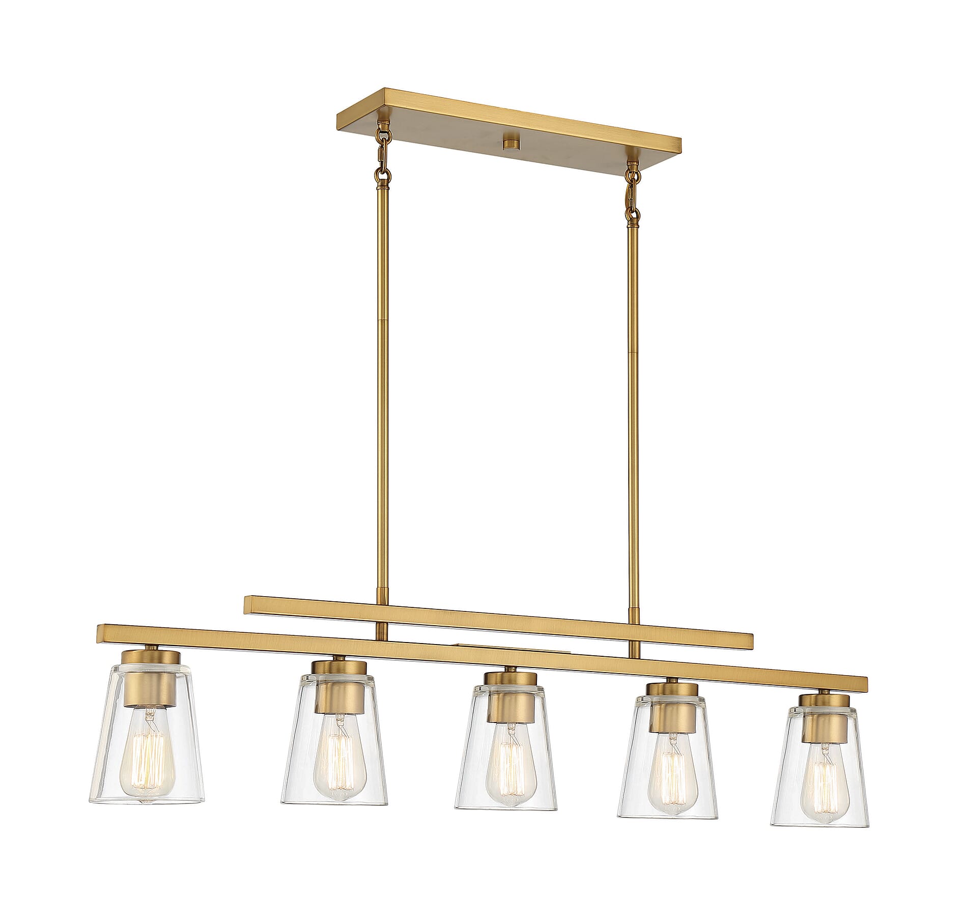 Photos - Chandelier / Lamp SAVOY House House Calhoun 5-Light Linear Chandelier in Warm Brass - 1-1023-5-322 1-1023-5-322