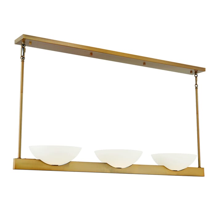 Savoy House Fallon 3-Light Linear Chandelier in Warm Brass Savoy House Fallon 3-Light Linear Chandelier in Warm Brass