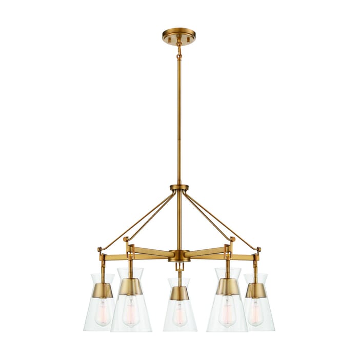 Savoy House Lakewood 5-Light Chandelier in Warm Brass Savoy House Lakewood 5-Light Chandelier in Warm Brass
