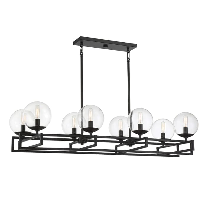 Savoy House Crosby 8-Light Linear Chandelier in Matte Black Savoy House Crosby 8-Light Linear Chandelier in Matte Black