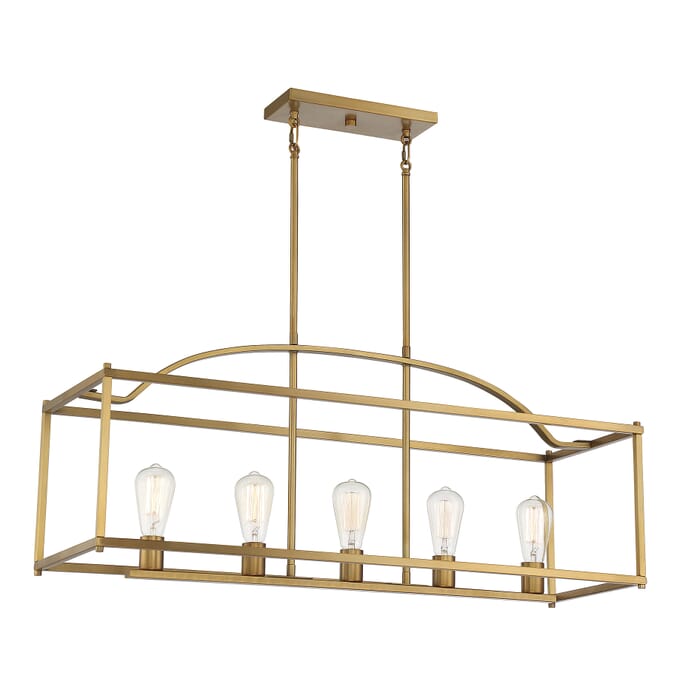 Savoy House Palladian 5-Light Linear Chandelier in Warm Brass Savoy House Palladian 5-Light Linear Chandelier in Warm Brass