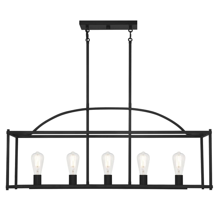 Savoy House Palladian 5-Light Linear Chandelier in atte Black Savoy House Palladian 5-Light Linear Chandelier in atte Black