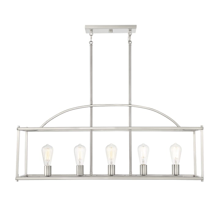 Savoy House Palladian 5-Light Linear Chandelier in Satin Nickel Savoy House Palladian 5-Light Linear Chandelier in Satin Nickel