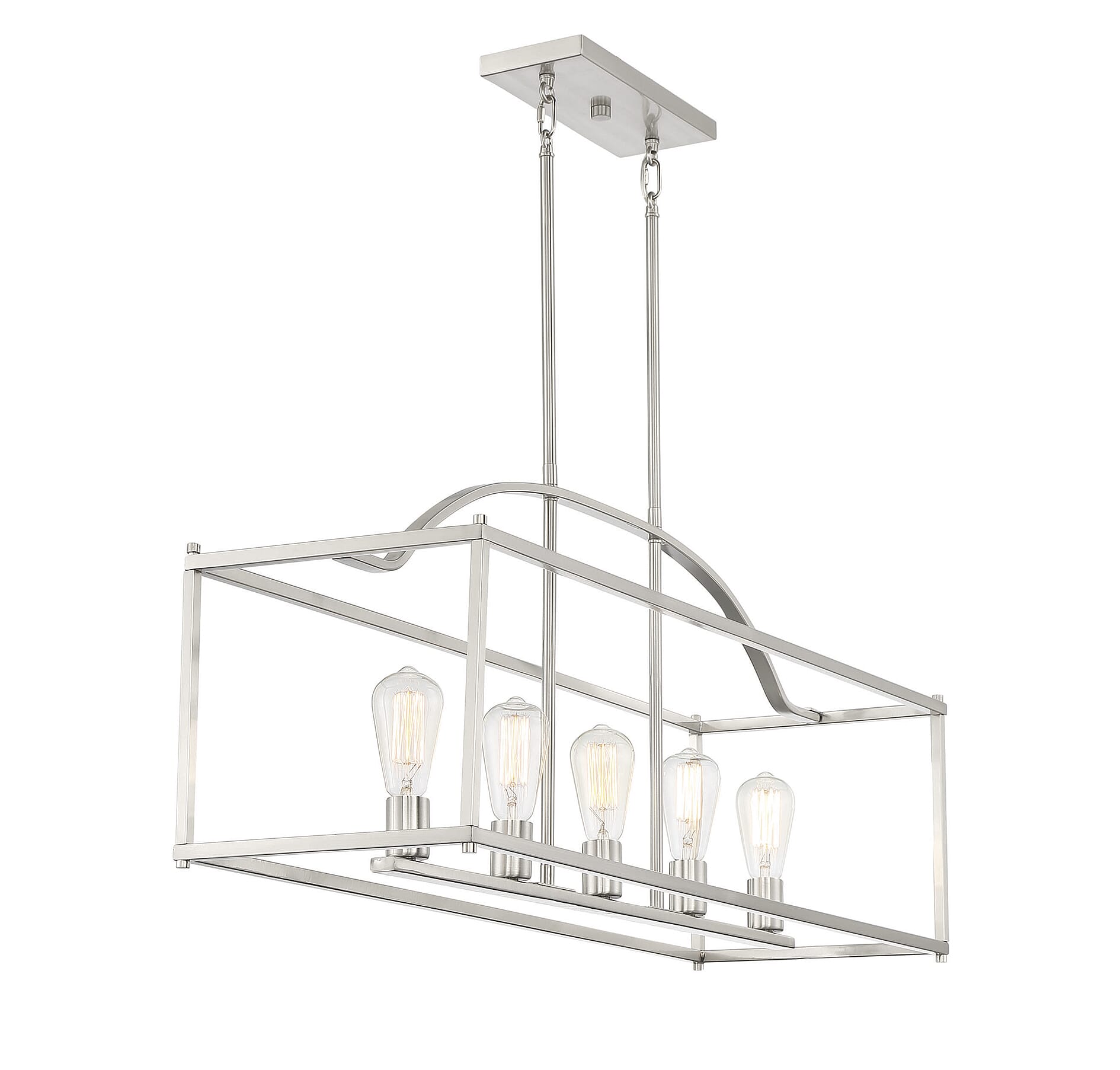 Savoy House Palladian 5-Light Linear Chandelier in Satin Nickel