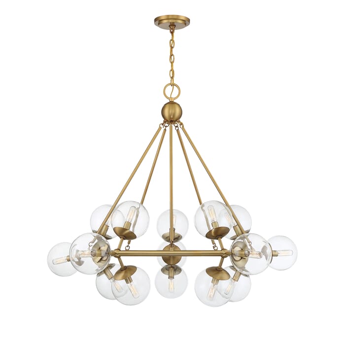 Savoy House Orion 15-Light Chandelier in Warm Brass Savoy House Orion 15-Light Chandelier in Warm Brass