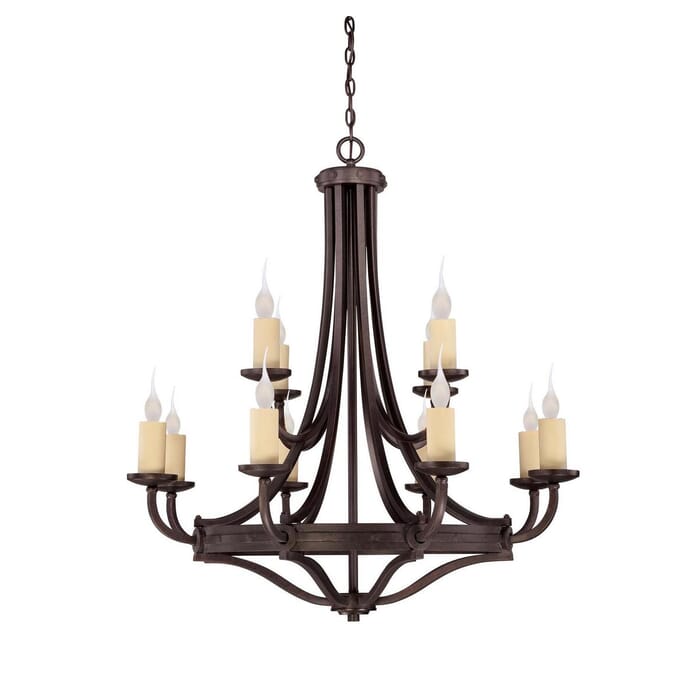 Savoy House Elba 12-Light Chandelier in Oiled Copper Savoy House Elba 12-Light Chandelier in Oiled Copper