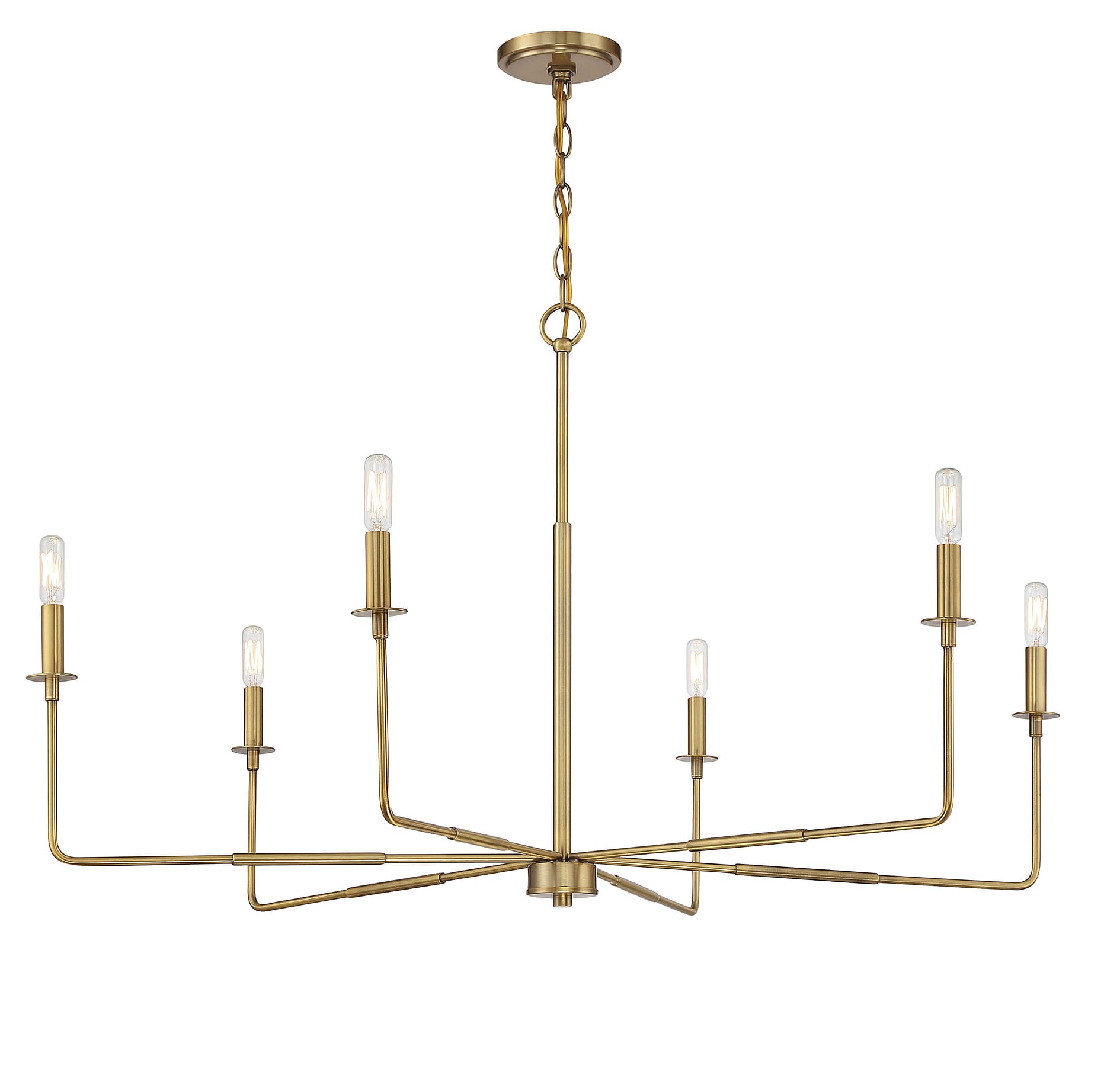 Photos - Chandelier / Lamp SAVOY House House Salerno 6-Light Chandelier in Warm Brass - 1-2221-6-322 1-2221-6-322